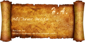 Hübner Anita névjegykártya